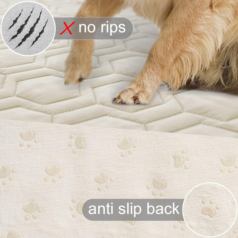 Tcksstex Waterproof Blanket Couch Cover for Dogs Pet Bed Protector – Essentials for Dogs - Ivory / 40x50Inch (Pack of 1) - image 3