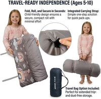 hallo bunny kids sleeping bag with attached pillow, extra-long slumber bag shown in space astronaut  - view 9