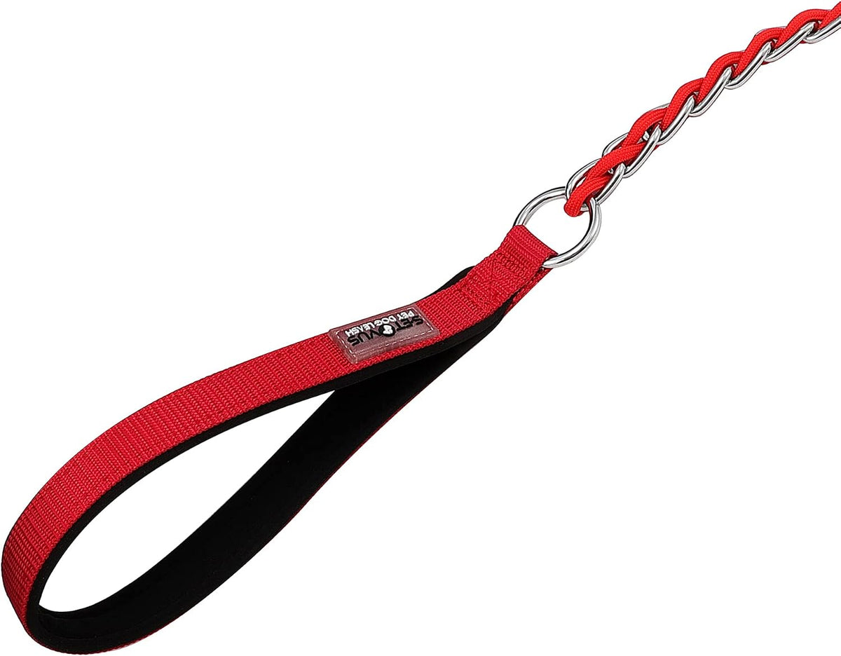 Chain Dog Leash, Bite-Proof Metal Leash - Red / 5.2FT(5-30lb) - image 2