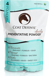 COAT DEFENSE Daily Grooming Powder for Horses | Dry Shampoo with Natural Ingredients | 64 oz Formula for Fresh, Healthy-Looking Coat