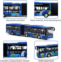 Crelloci City Bus Toy for Kids - Blue - image 3