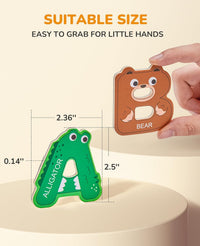 JoyCat Wooden Thick Alphabet Magnets for Toddlers Fridge Large Size - Letters+Numbers - image 3