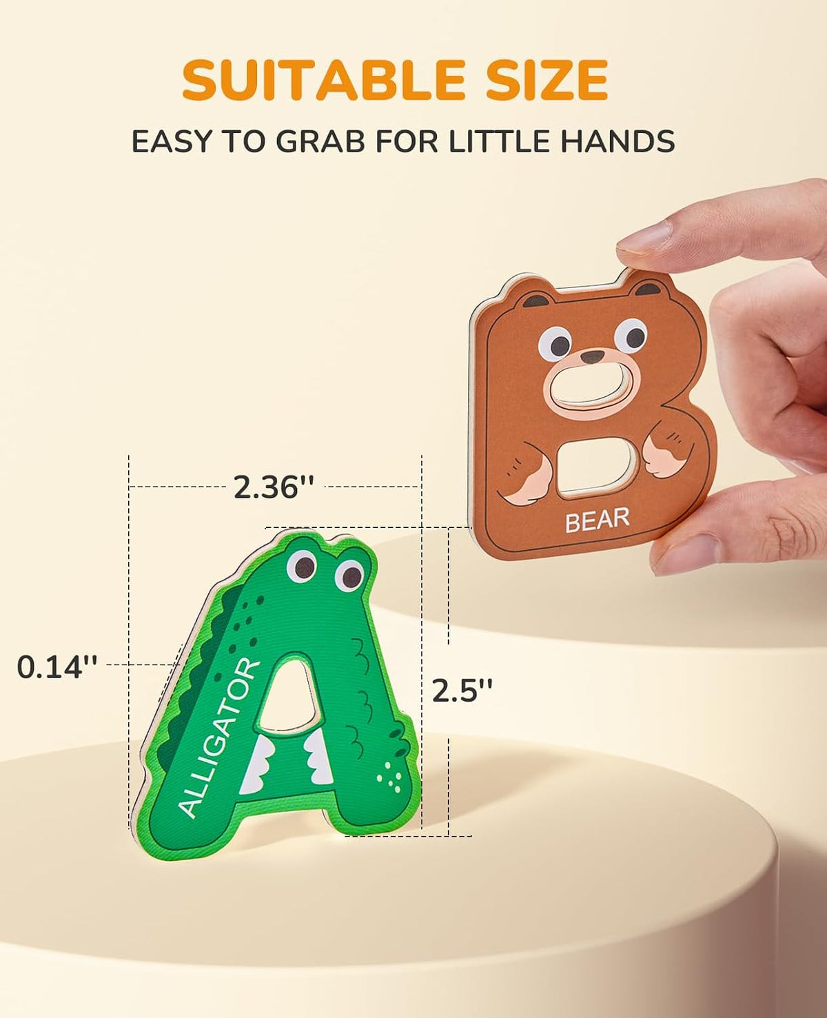 JoyCat Wooden Thick Alphabet Magnets for Toddlers Fridge Large Size - Letters+Numbers - image 3