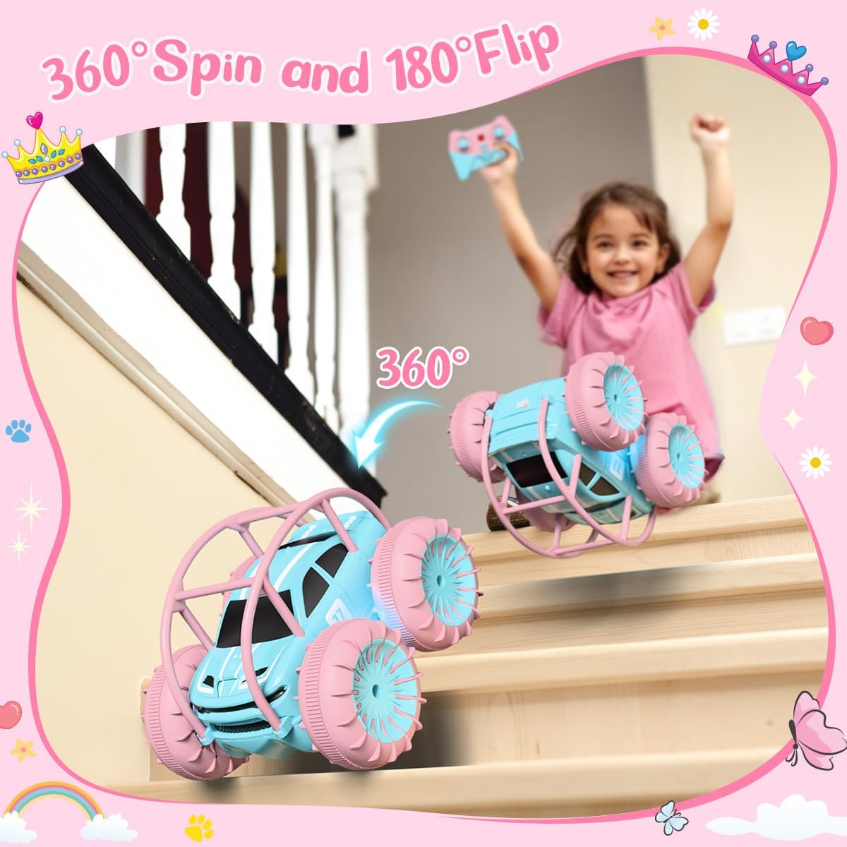 MaxTronic Rechargeable Remote Control Car for Kids - Light Pink - image 2
