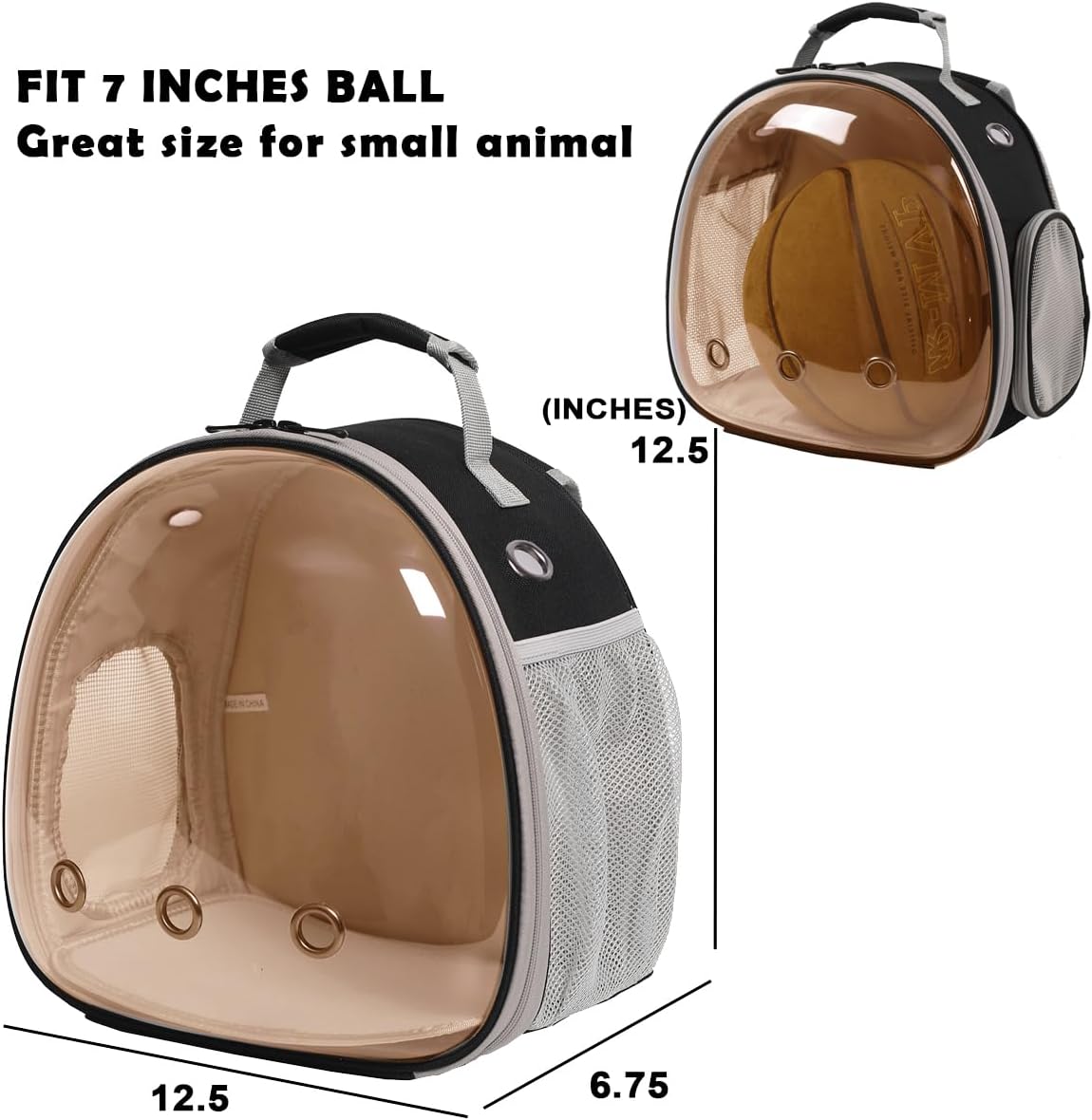 Bearded Dragon Travel Backpack with Harness and Leash Set - Black/Brown / Backpack+LSH Brown - image 3
