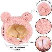 JOICEE Cute Cat Costume Warm Bear Hat Adjustable Small Pet Headwear - Pink - image 3