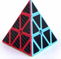 Roxenda Pyramid Speed Cube 3x3x3 Triangle Puzzle Magic Cube – Fun for Kids & Family - Pyramid Cube Carbon Fiber