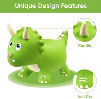 HotMax Bouncy Horse, Dinosaur Hopper Toys for Kids - Green Triceratops - image 2