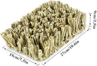 Hamiledyi Rabbit Grass Bed Bunny Natural Straw Woven Mat Guinea Pig Hay Mat Chew Mat for Rabbit Guinea Pig Chinchilla Squirrel Hedgehog(10.6x7.5x3.5inches)