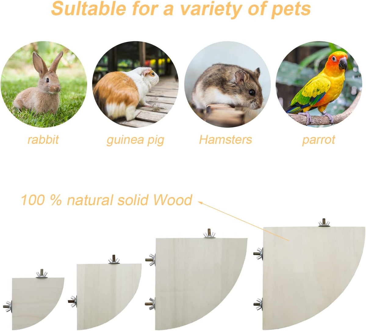 Litewoo Bird Parrot Corner Perch Flat Platform Stand for Cage - L: 6.69*6.69inch - image 2