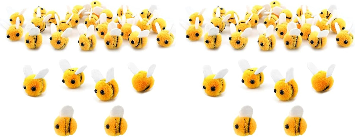 SaktopDeco mini wool felt bees for crafts, 28 pieces about 1 inch each