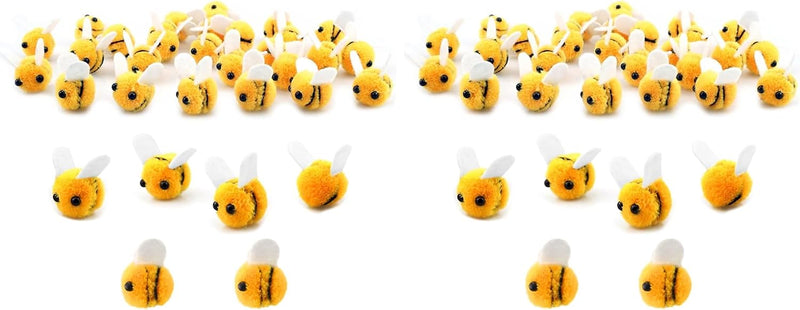 SaktopDeco mini wool felt bees for crafts, 28 pieces about 1 inch each