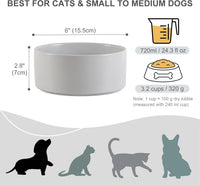 Ceramic Dog Bowl for Food and Water - Medium / Grey - image 2