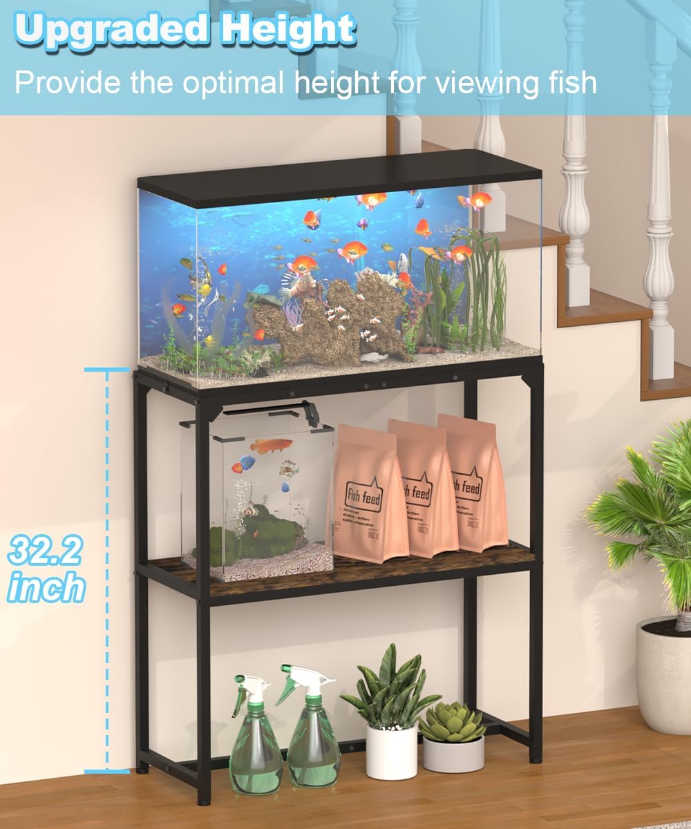 Mondazie 20-30 Gallon Fish Tank Stand, 30" L x 12" W x 32.2" H - 30 Gal Black - image 3