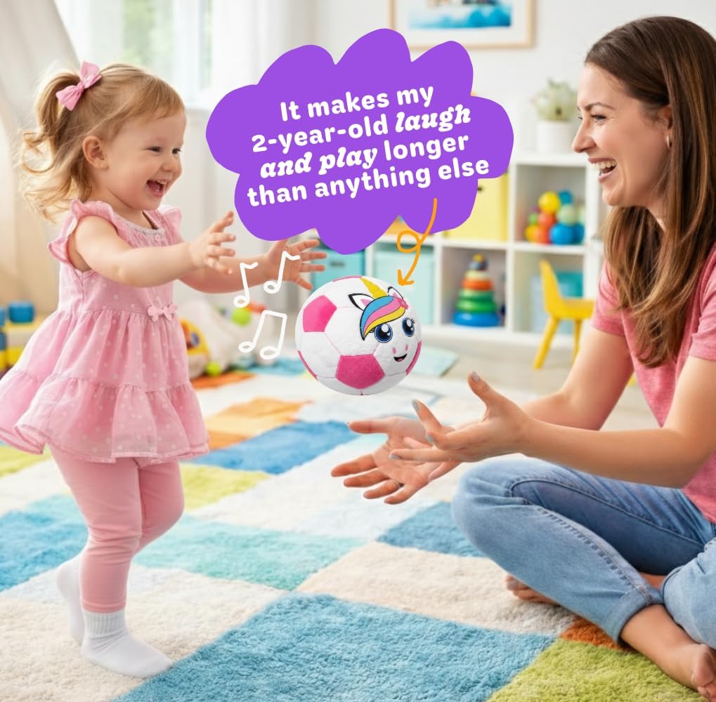 Move2Play, Hilariously Interactive Toy with Music & Sound Effects | Birthday Gift for Boy & Girl - Soccer - Pink - image 4