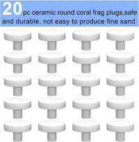 Ceramic White Coralline Coral frag Plugs Coral frag Base Round 20pc – Essentials for Fish - round24mm20pcs - image 2