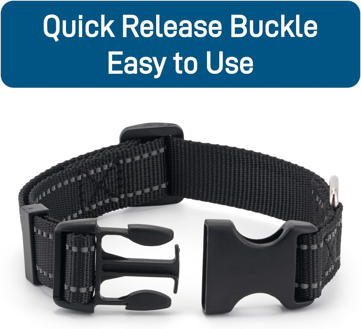 Dog Collar for Small Medium Dogs with Buckle - Black / Small - image 4