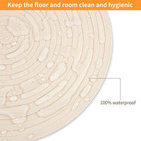 Pet Food Mat for Dog and Cat Placemat 2 Pcs - 9.5"L x 9.5"W / Beige - image 4
