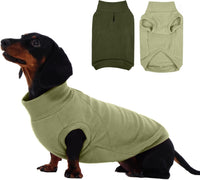 2 Pack 3XL Fleece Dog Sweater for Labrador, Leash Hole - Light Green & Army Green / Large(Chest Girth: 16.9")
