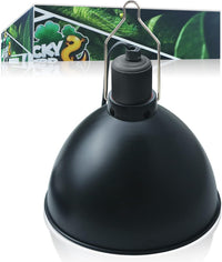 LUCKY HERP Aluminum 5.5inch Shallow Dome Reptile Light Fixture - Dome Reptile Light Fixture / 8.1 inch Non-Adjustable
