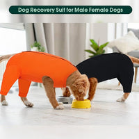 Kuoser Dog Surgery Suit Female Spay Male Neuter, Dog Leg Sleeve to Stop Licking Soft Dog Onesie for Abdominal Wound, Dog Recovery Suit Rear Leg Sleeves Pet Elbow Brace Protector, Black XL