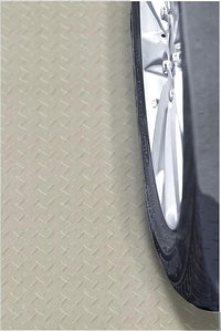 RESILIA Heavy Duty Garage Floor Runner & Protector Mat - Slip Resistant Diamond Plate PVC Mats - Water, Spill, & Stain Resistant, Sandstone (4 feet x 15 feet), Made in The USA
