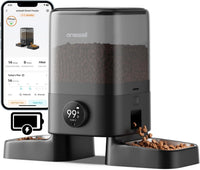 oneisall Automatic Cat Feeder for 2 Cats Pets, 20 Cups/5L – Essentials for Cats - Cordless WiFi