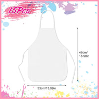 PLULON 8 Pcs Colorful Apron Kids Aprons for Painting Cooking Art Smock – Fun for Kids & Family - White / 30 - image 2