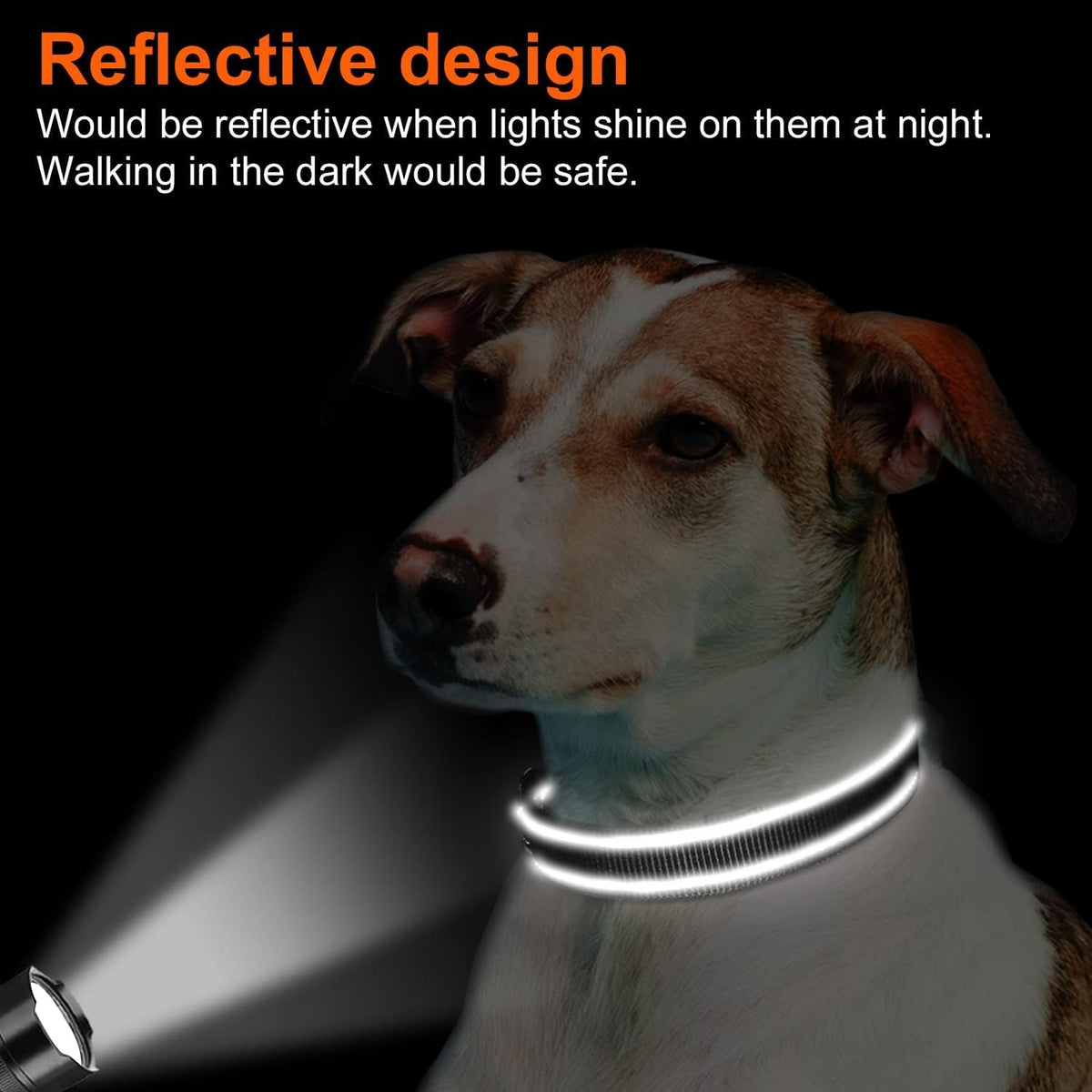 Joytale Reflective Dog Collar, Adjustable Neoprene Padded - X-Large (Pack of 1) / Black - image 2