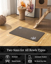 Pet Feeding Mat-Absorbent Dog Mat for Food and Water Bowl-No Stains Quick Dry Water Dispenser Mat-Dog Accessories Pet Supplies-Bowl for Messy Drinkers（Brown,17"x34"