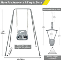 FUNLIO 2 in 1 Baby Jumper and Swing with 4 Sandbags - Gray - image 2