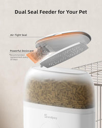 Hanging Automatic Rabbit Feeder with 1080P Camera, 62oz Storage, Multiple Pet Cage Compatibility, Customized Feeding Schedule- Perfect for Ferrets, Cats, Guinea Pigs, Chinchilla and Hedgehog