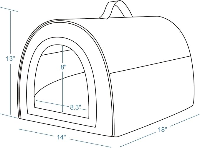Jiupety Indoor Dog House, 2 in 1 Portable Foldable House Bed with Cover, Pet Tent & Cave Bed for Cats and Small Dogs, M(18"×14"×13"), Up to 9 Lb, Brown
