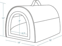 Jiupety Indoor Dog House, 2 in 1 Portable Foldable House Bed with Cover, Pet Tent & Cave Bed for Cats and Small Dogs, M(18"×14"×13"), Up to 9 Lb, Brown