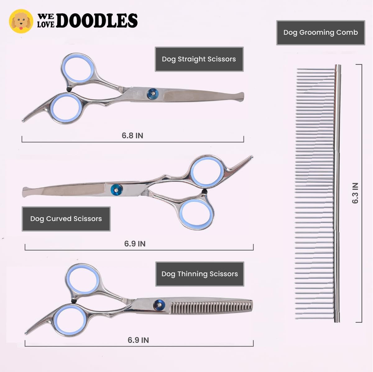 Dog Grooming Scissors Kit, Curved - Small - image 2
