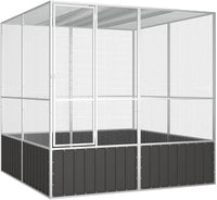 Steel Bird Cage, Large Flight King Bird Cage for Cockatiels African Grey Quaker Amazon Sun Parakeets Green Cheek Conures Pigeons Parrot Bird Cage Birdcage, Anthracite 84.1"x85.6"x83.3"