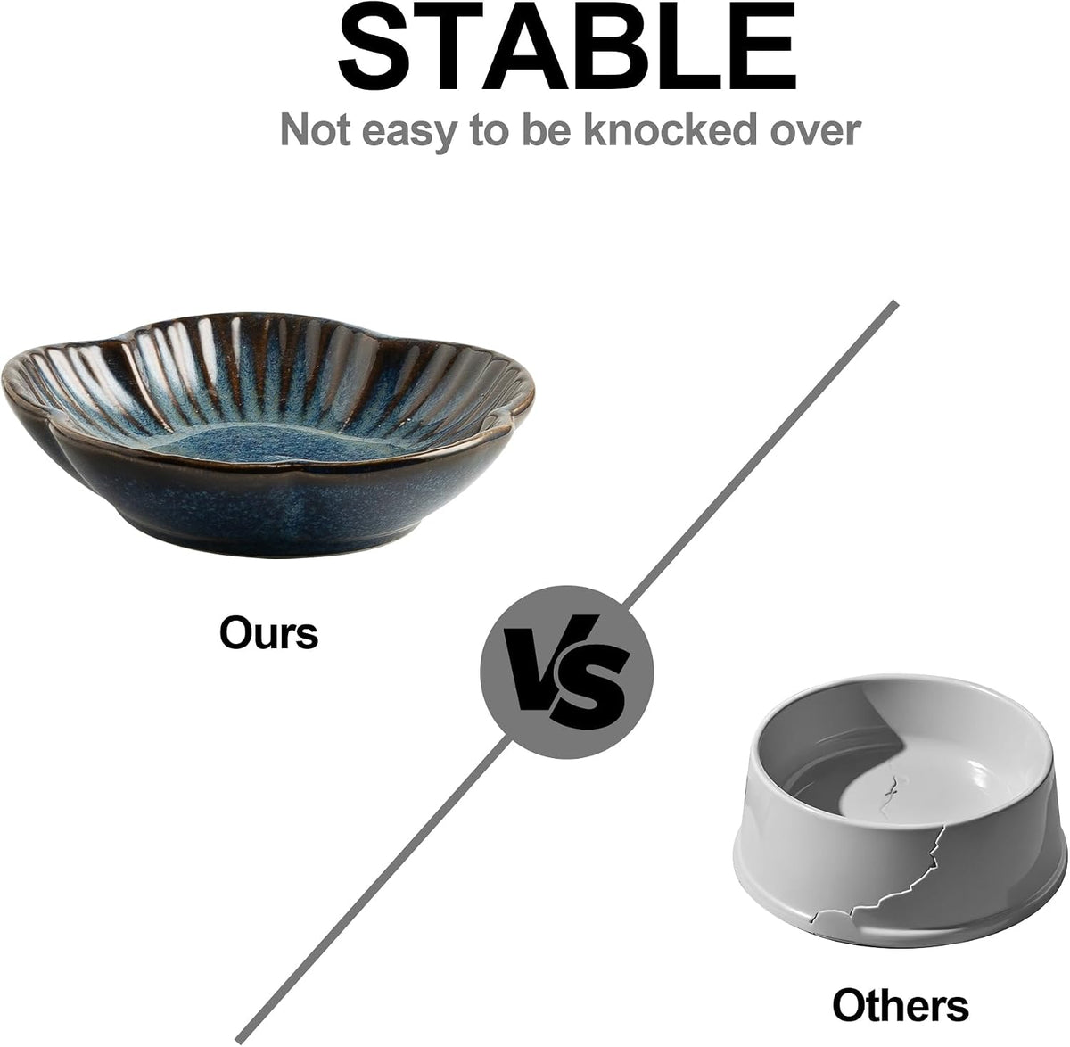 Mecaikru Ceramic Cat Food Bowls - blue / 4.72in / classic - image 2