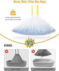 KONE Cat Litter Box Liners, 30 Count Jumbo Extra Durable Large Drawstring Kitty Litter Pan Bags Cat Waste Litter Bags Pet Cat Supplies 36" x 18"