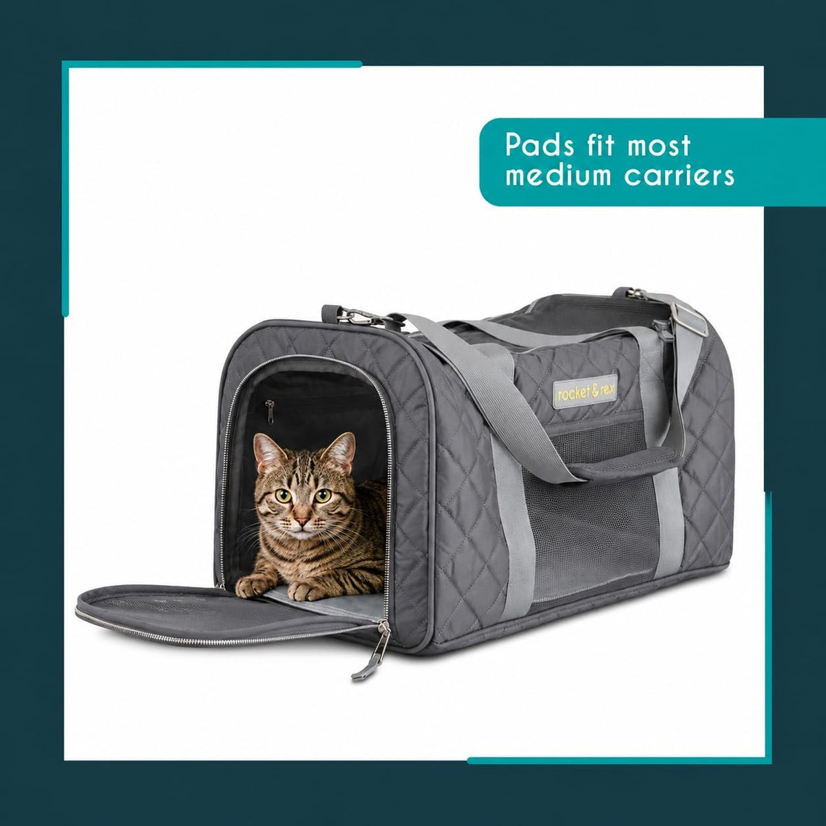 Washable Cat & Dog Carrier Pad, Reusable Liner Insert – Essentials for Dogs - 17.5" x 11" / 2-Pack, Small - image 4