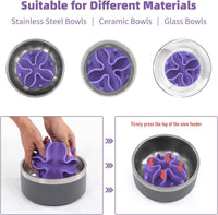 Jaoul Slow Feeder Dog Bowls Insert - Small(4 inch) / Purple - image 3