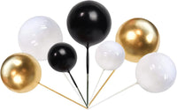 ZHUOWEISM ball cake toppers, 24 mini balloon picks in blue, gold and white - view 12