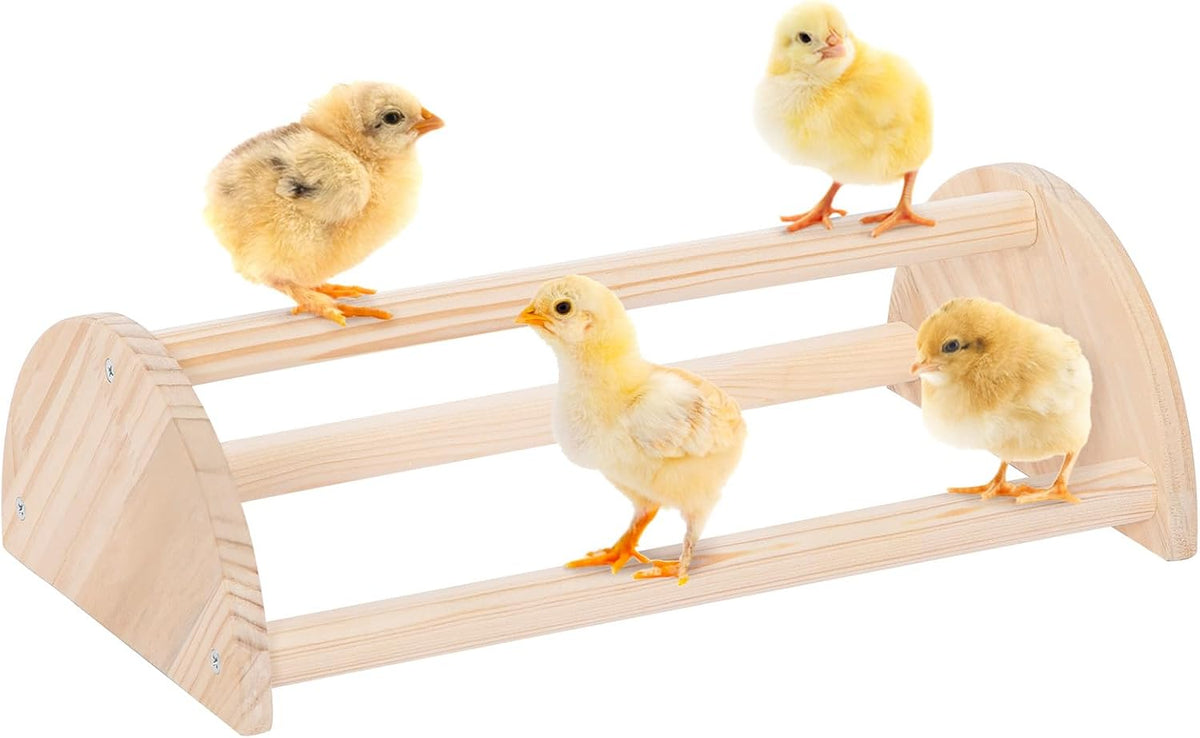 PETSFIT Baby Chick Roosting Bar, Anti-Rotation, Solid Wood - 14.4“L×8W×4.3"H / Basic