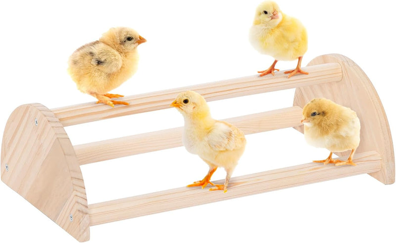 PETSFIT Baby Chick Roosting Bar, Anti-Rotation, Solid Wood - 14.4“L×8W×4.3"H / Basic