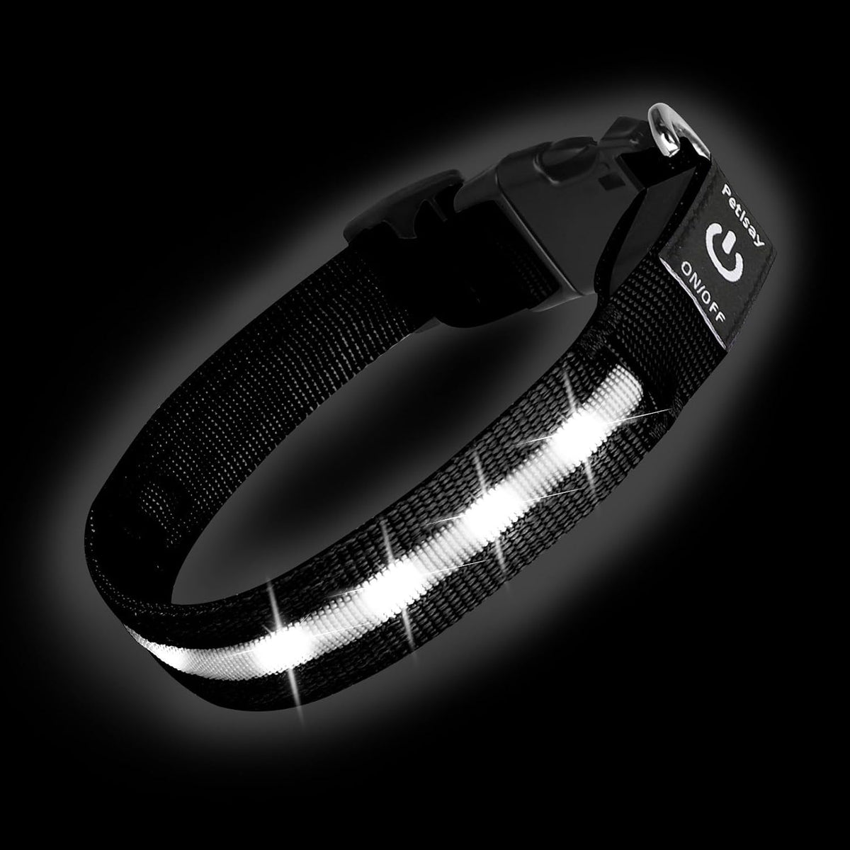 Super Bright LED Dog Collar, Waterproof Light up Collars – Essentials for Dogs - M (Width:1",Length:14.5" - 19.5") / White