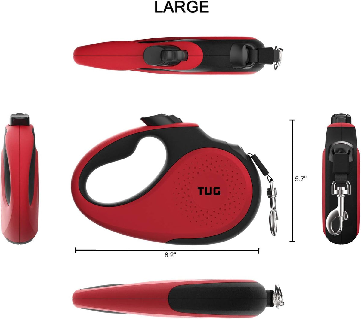 TUG Original Retractable Dog Leash - Red / Large - image 2