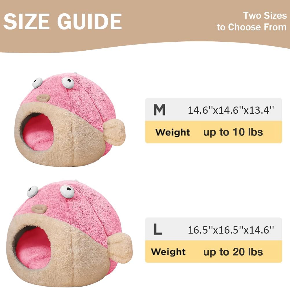 Cat Beds for Indoor Cats-Cat Bed Cave - M 14.6'' / Pink - image 4