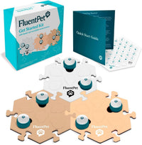 Talking Buttons for Dogs & Cats - 6 Buttons + 3 Hextiles (Beige)