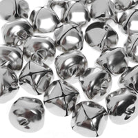 Jtshy 24 pack silver 1-inch jingle bells with metal hooks for crafts and wreaths