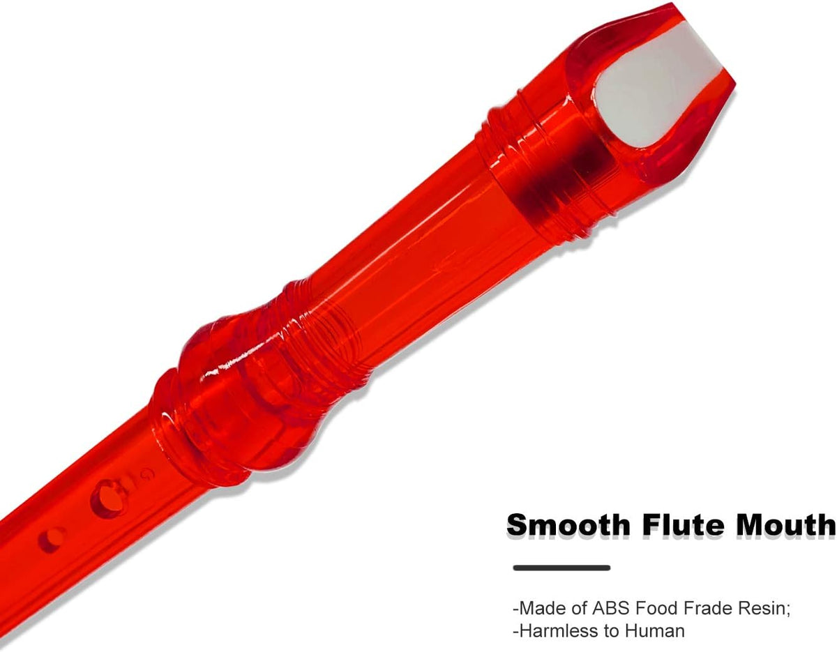 Felt Recorder Case for Soprano, Gray, for Kids – Fun for Kids & Family - Transparent Red - image 3