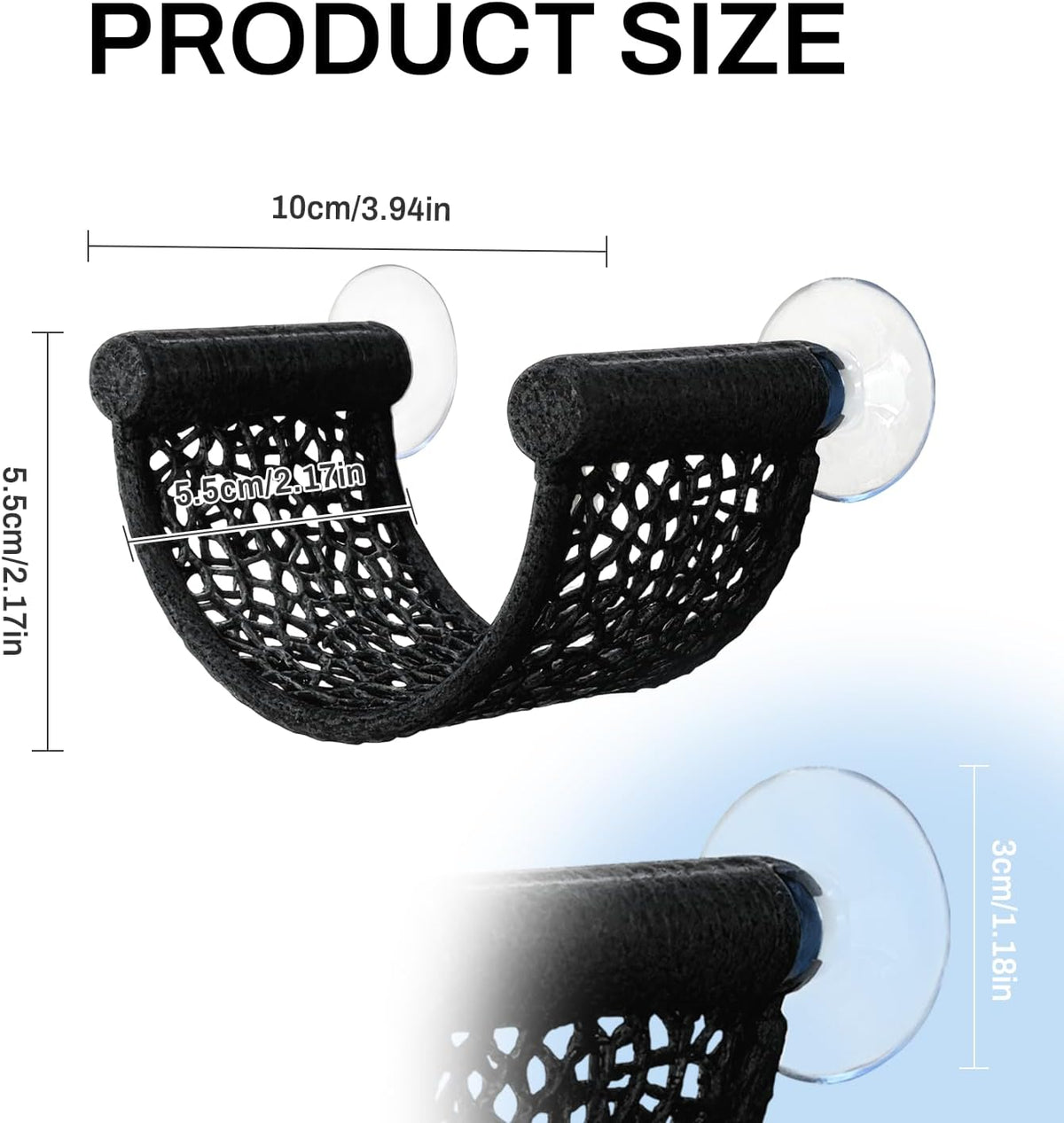 Betta Fish Hammock, White Floating Resting Leaf with Suction Cup - black - image 3